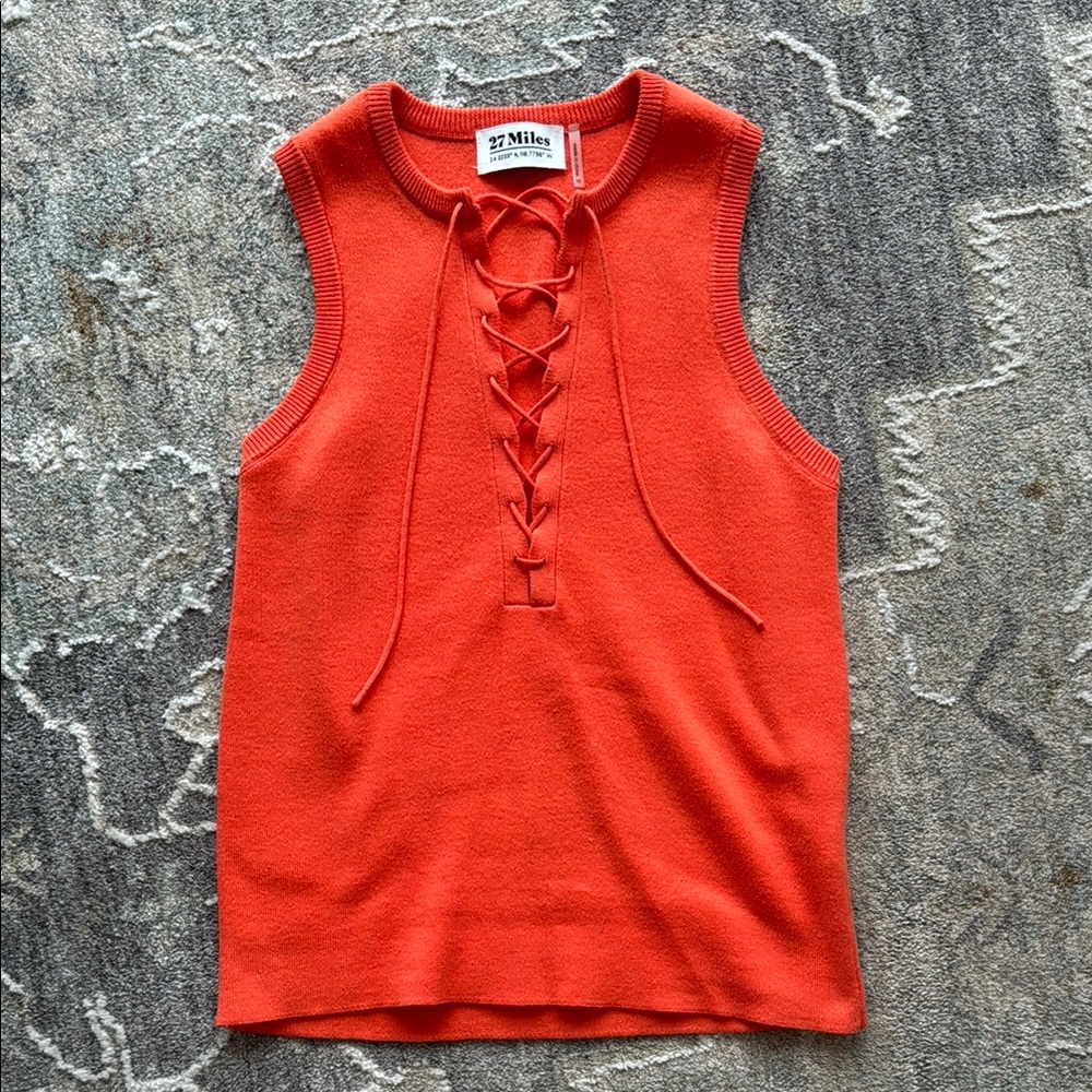 Women's Orange Sleeveless Top